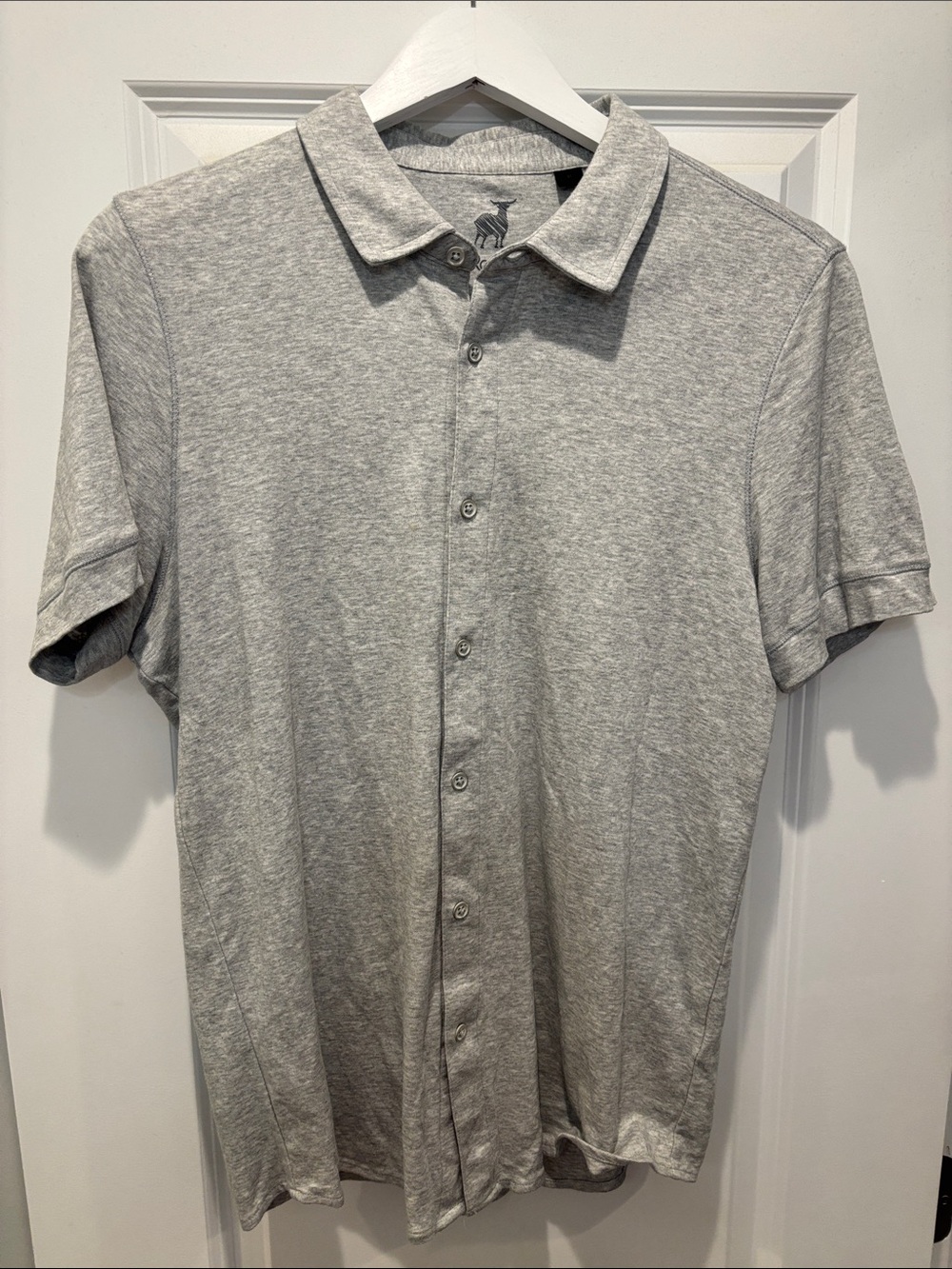 Raffi Light Gray Casual Button-Down Polo